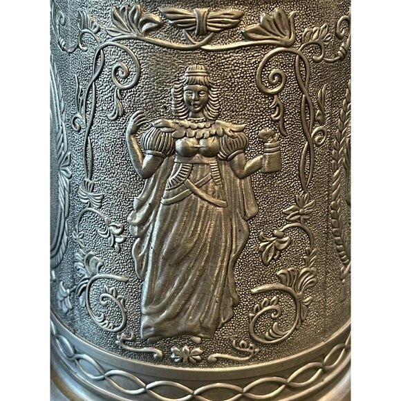 RARE Vtg Miller President’s Club 1983 German Pewter Beer Stein Tankard w/ Lid 8" - Picture 4 of 15